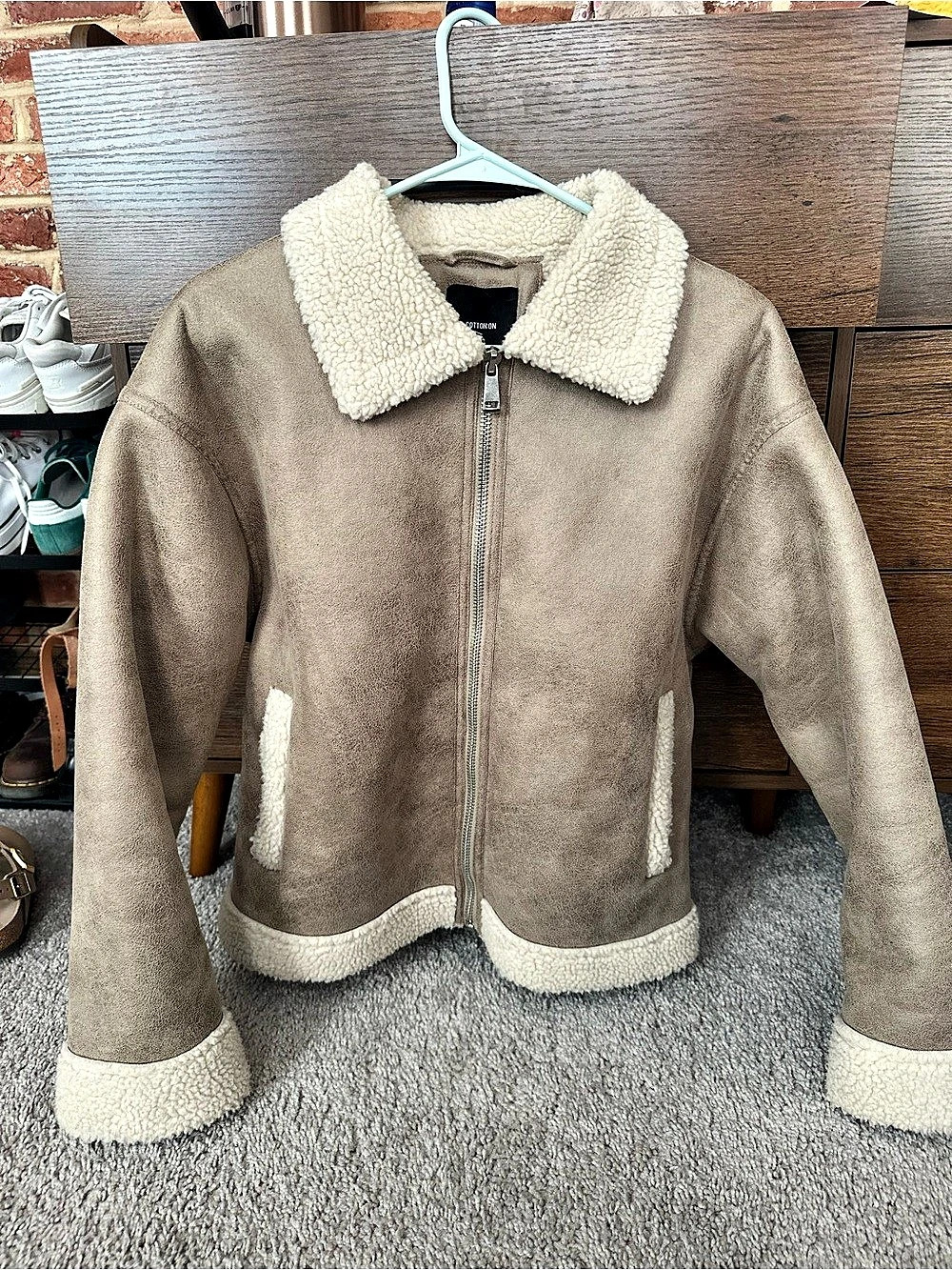 Cotton On Shearling Jacket Size S/M